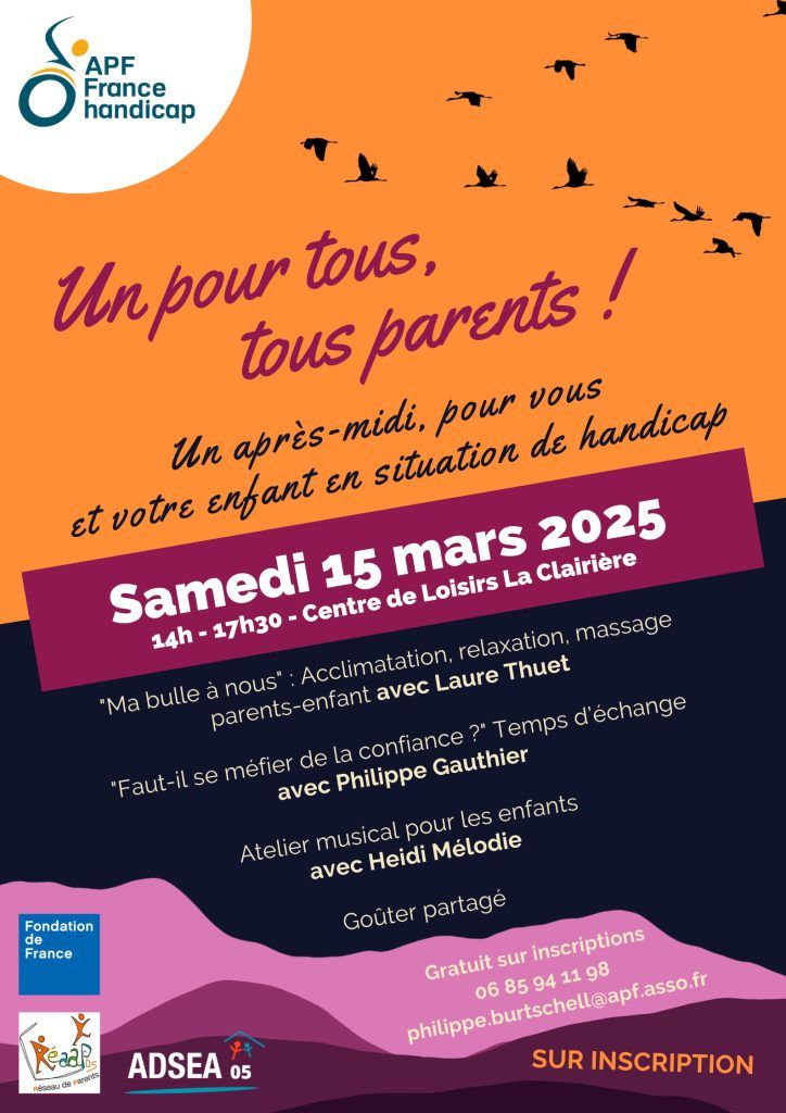 affiche APF 05 après-midi parents et enfants en situation de handicap 2025